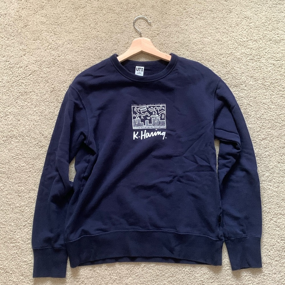 Uniqlo Keith haring blue crewneck sweatshirt
